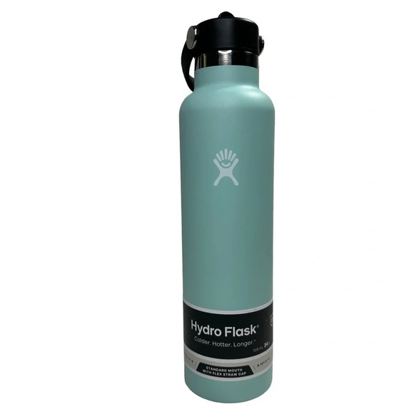 NWT Standard-Mouth Vacuum Water Bottle with Flex Straw Cap - 24 fl. oz. in Dew - Picture 2 of 9